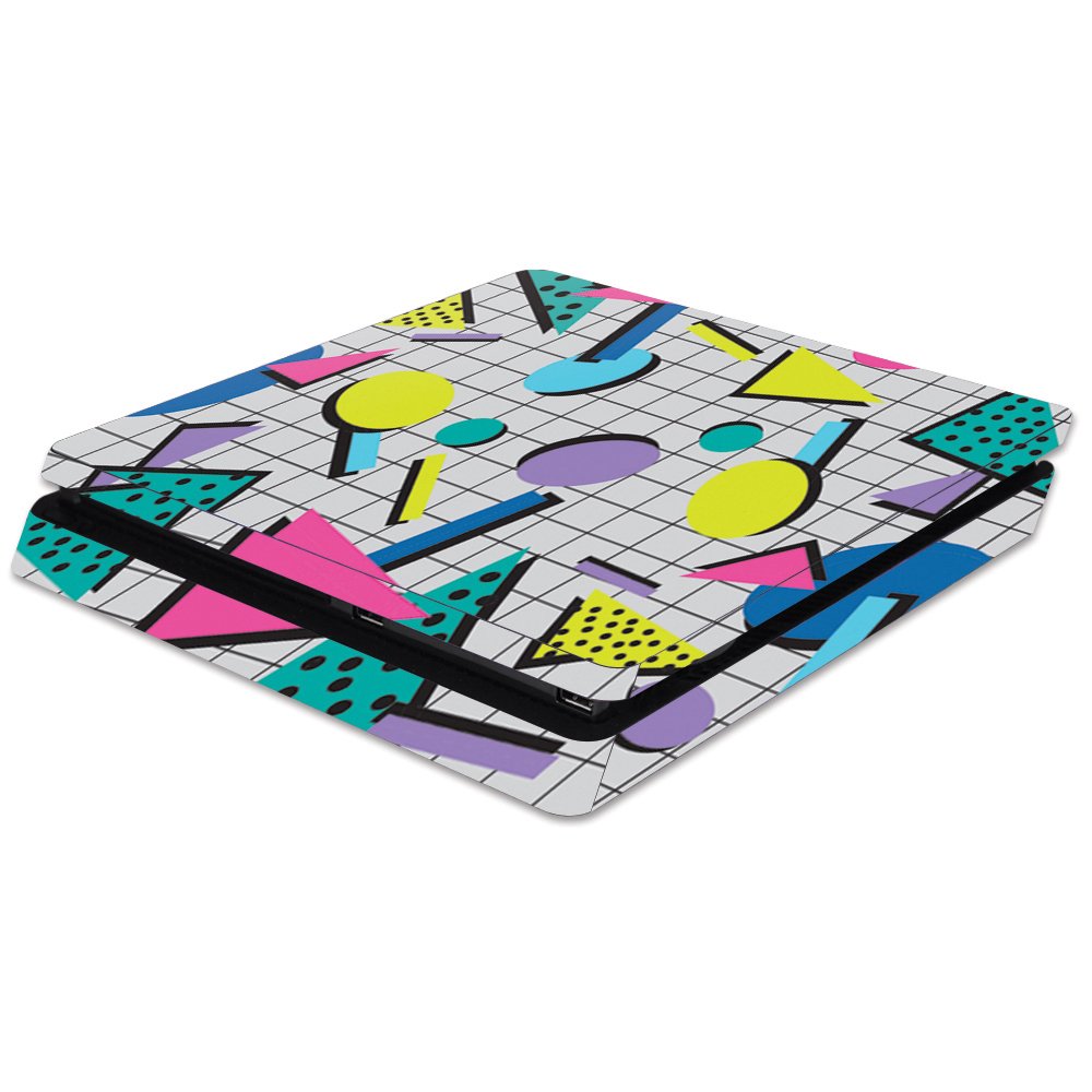 MightySkins Skin Compatible with Sony PS4 Slim Console - Awesome 80s | Protective, Durable, and Unique Vinyl Decal wrap Cover | Easy to Apply, Remove