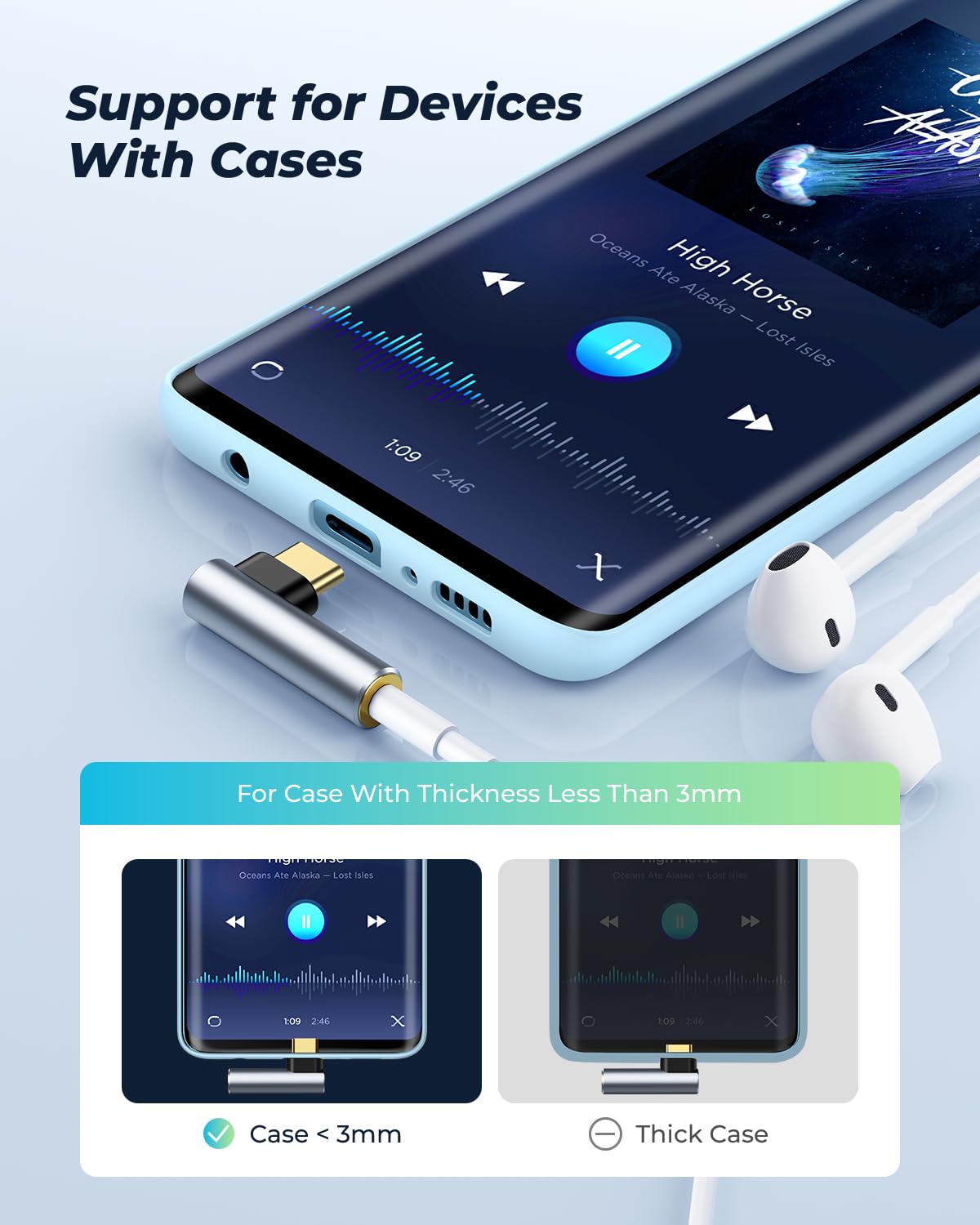 USB C to 3.5mm Audio Adapter, USB Type C to 3.5mm Female Headphone Jack Dongle Aux Adapter DAC Stereo HiFi Right Angle for iPhone 17 Air, iPhone 17