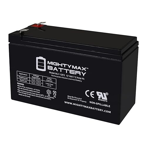 Mighty Max Battery ML7-12F2 - 12 Volt 7 AH, F2 Terminal, Rechargeable SLA AGM Battery