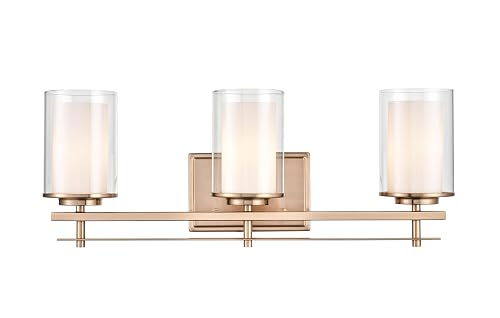 ML Lighting 5503-MG Contemporary Three Light Wall Sconce from Huderson Collection, Champ, Gld Leaf Finish, Modern Gold