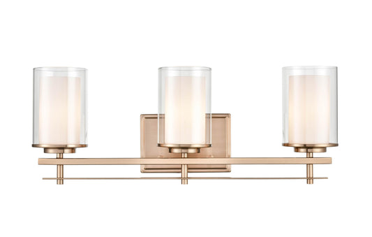 ML Lighting 5503-MG Contemporary Three Light Wall Sconce from Huderson Collection, Champ, Gld Leaf Finish, Modern Gold
