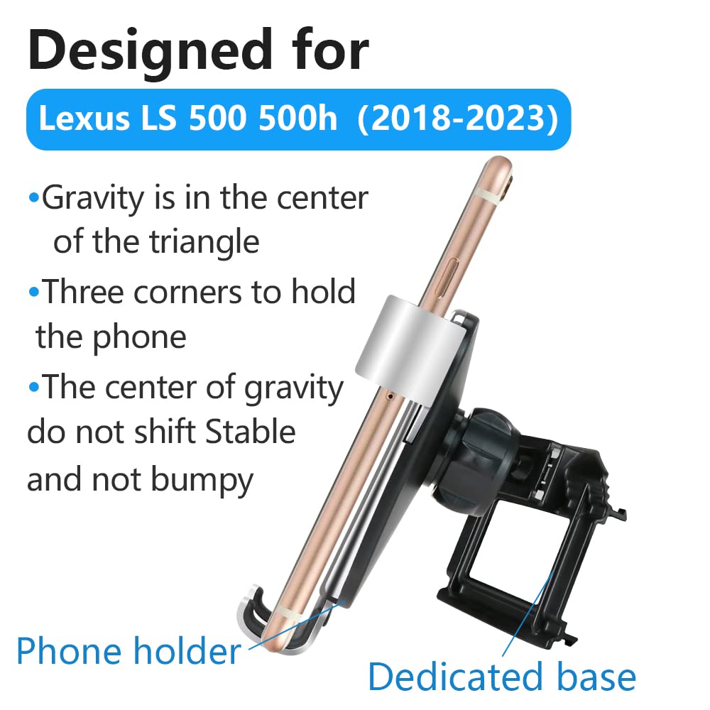 LUNQIN Car Phone Holder for Lexus LS 2018 2019 2020 2021 2022 2023 2024 2025 2026 500 500h 500F Auto Interior Accessories Best Cell Phones Mount