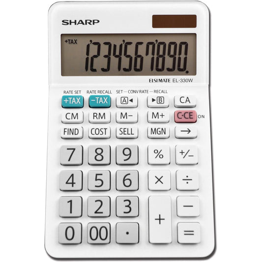 Sharp EL330WB EL-330WB Desktop Calculator, 10-Digit LCD (SHREL330WB)