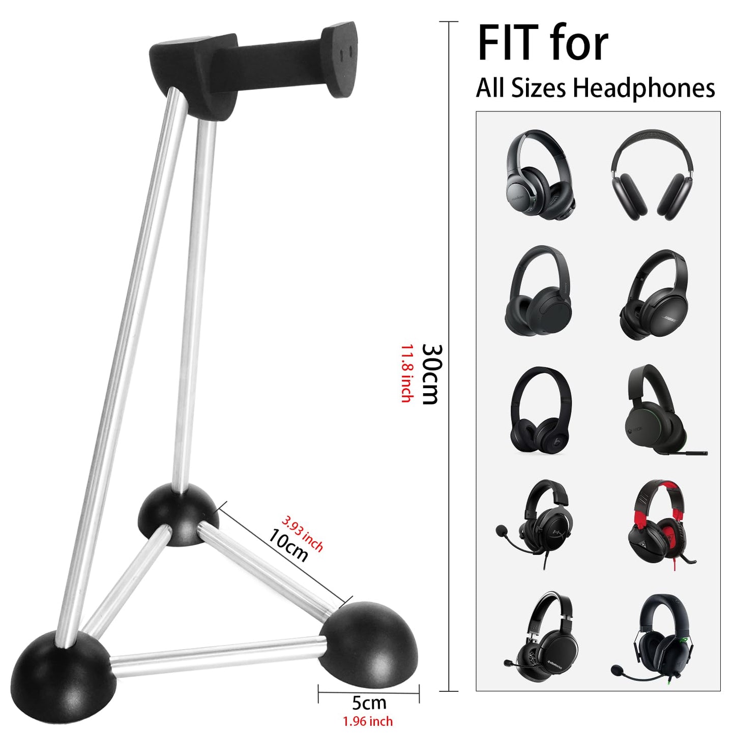 Headphone Stand, Desktop Headset Holder, Desk Earphone Stand, Gaming Headsets, for SteelSeries/Logitech/HyperX/Sony/Beats/Sennheiser/Anker/Xbox,