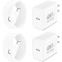 [Apple MFi Certified] iPhone 17 Charger Fast Charging, GEONAV 4Pack 40W USB C Charger Dynamic Power Adapter Type C Chargers Block with 6FT Type Cable