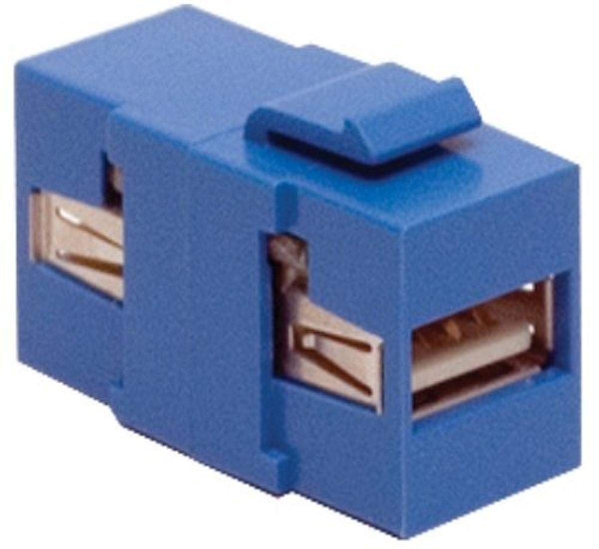Hubbell Wiring Systems SFUSBAAB iSTATION Snap Fit Fitting USB 2.0 AV Connector, A-to-A, Blue