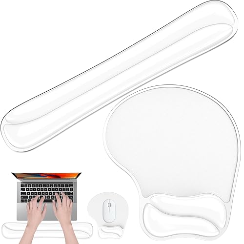 Laokiiy Gel Mouse pad & Keyboard Wrist Rest Set, Ergonomic Keyboard and Mousepad with Wrist Support, Keyboards Wrist Rest, Computer Keyboards Pad