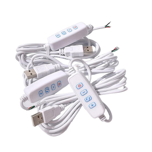 2Pcs White DC5V USB LED Dimmer Extension Cable with On/Off Switch Adapter LED Dimming Controller for LED Light Bulb Lamps USB-Port Power Cable for Led
