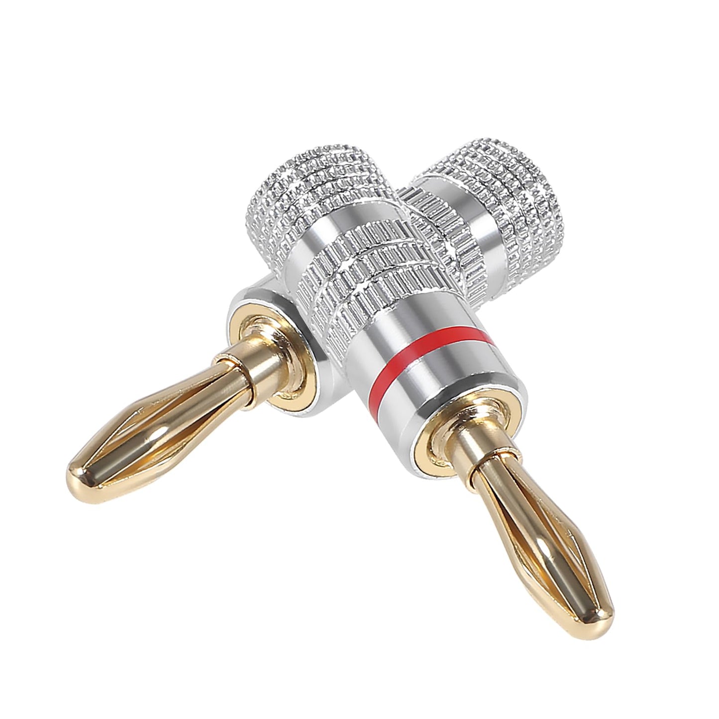 JUZITAO 12Pairs/24pcs Banana Plugs Audio Jack Connector 24K Gold Dual Screw Lock Banana Speaker Plug Connectors for Speaker Wire, Wall Plate, Home