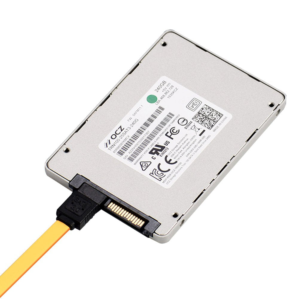 COCOMK SATA Cables III, SSD Data Cable 6.0 Gbps and SATA Power Splitter Cable 4 Pin to Dual 15 Pin Hard Drive Connection Cables Compatible with SATA