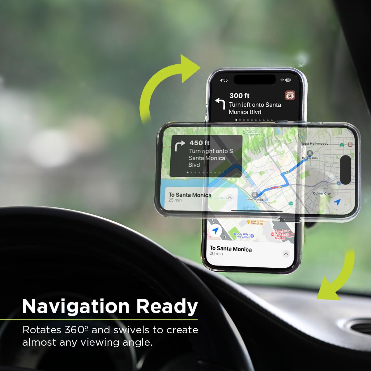 PureGear MagSafe Compatible Qi-Certified Fast Magnetic Wireless Round Car Charger for iPhone 17, Air,16,15, 15 Pro, 14, 14 Pro Max, 13, 12, Qualcomm