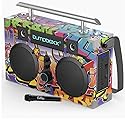Bumpboxx Bluetooth Boombox Ultra Plus | Retro Boombox with Bluetooth Speaker | Includes Rechargeable Lithium Battery, Carrying Strap & Mic | Easy