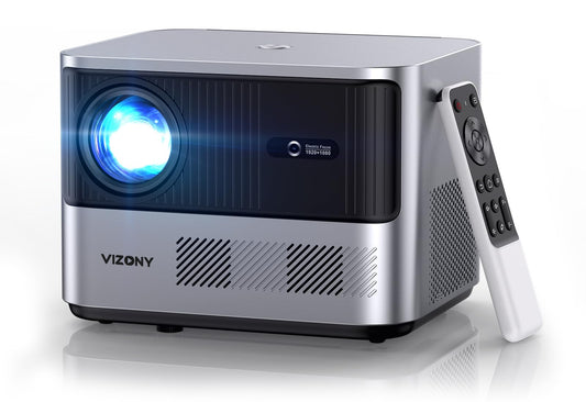 VIZONY FHD 1080P Projector 4K Support, 5G WiFi Bluetooth Projector, Outdoor Projector with Full-Sealed Engine/Electric Focus/4P4D/PPT/Zoom, Home Movie