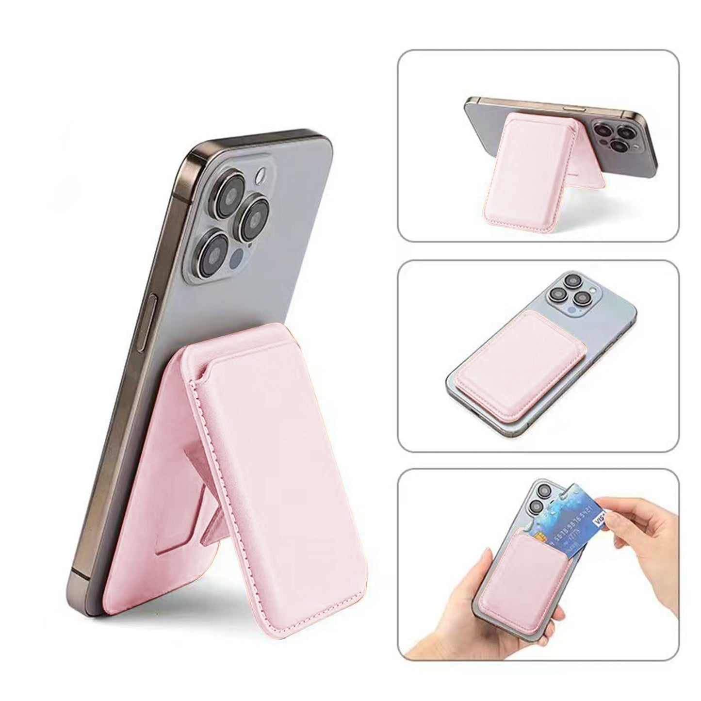 ZSAUTHREE Magnetic Mag - safe Wallet Compatible for iPhone 16/15/14/13/12 (Pro/Promax) Stronger Magnetic, magsafe wallet stand Protected Leather Phone
