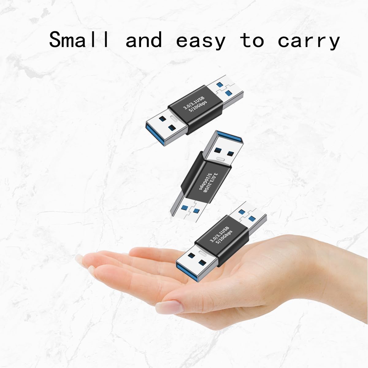 rgzhihuifz 3 Pack USB 3.0 Male to USB 3.0 Male Gender Changer Adapter Coupler Converter