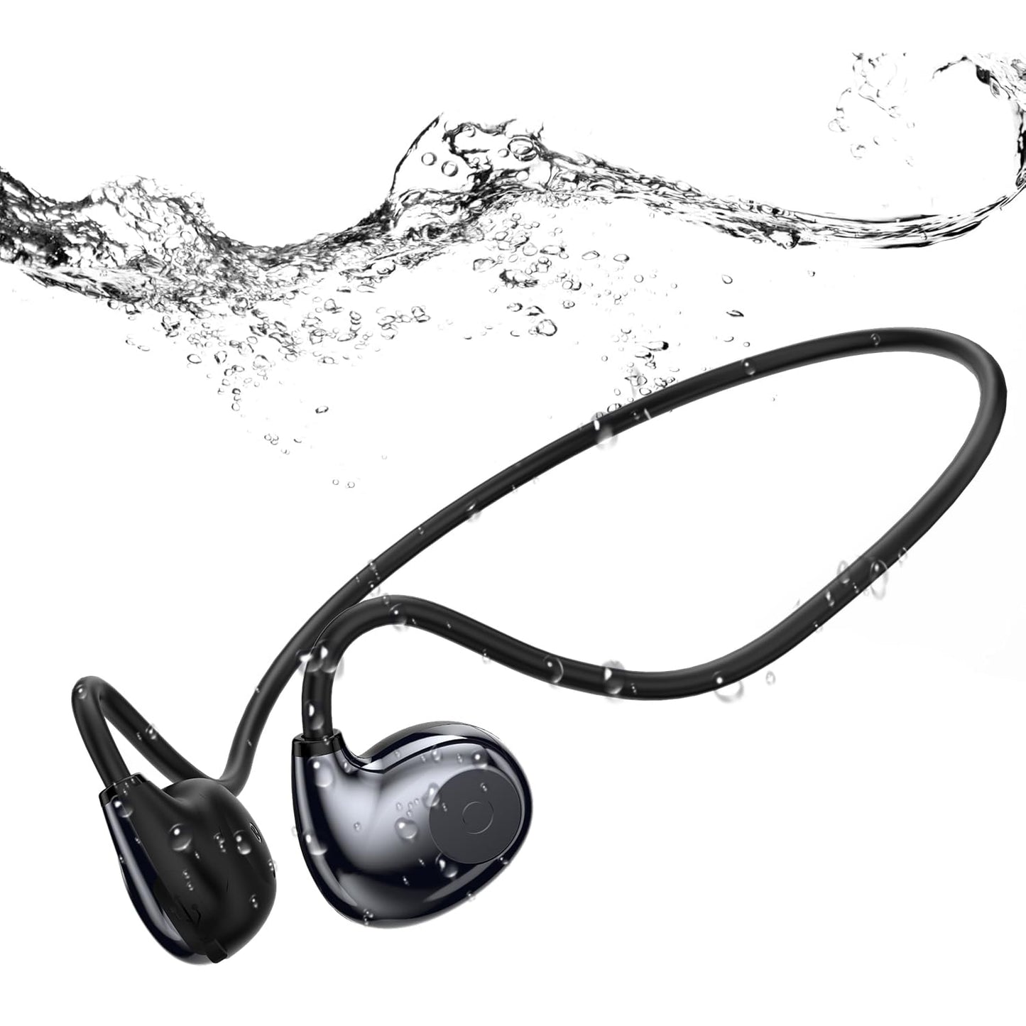 HDKKE Open Ear Headphones Wireless Bluetooth, Air Conduction Headset Wireless Earbuds, Sports Headphones with HD Stereo Sound, Secure Fit Earhooks