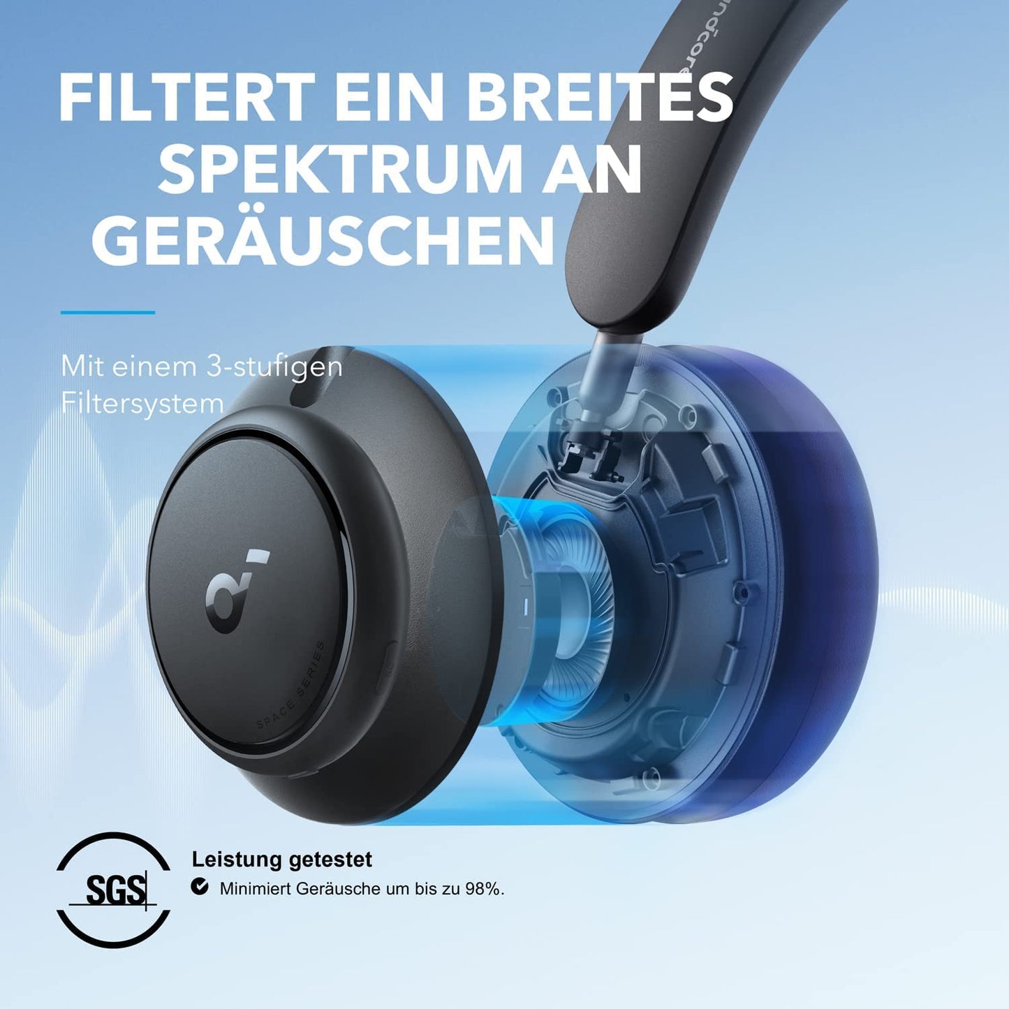 Soundcore by Anker Space Q45 Adaptive Active Noise Cancelling Headphones, Reduce Noise by Up to 98%, 50H Playtime, App Control, LDAC Hi-Res Wireless