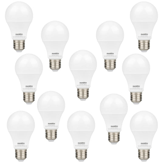 Sunlite 41804-SU LED A19 Light Bulb, Non-Dimmable 11 Watt (75W Equivalent), 1100 Lumens, Medium (E26) Base, UL Listed, 2700K Warm White, 12 Count
