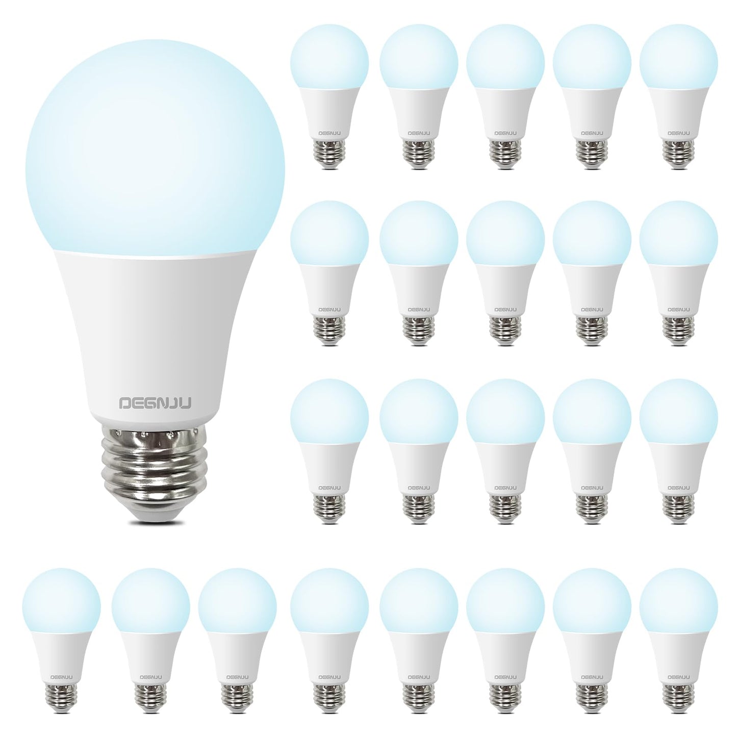 DEGNJU A19 LED Light Bulbs, 100 Watt Equivalent LED Bulbs, Daylight 5000K, 1500 Lumens, E26 Standard Base, Non-Dimmable, 13W Bright White LED Bulbs