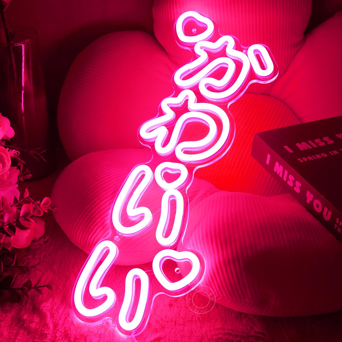 SYLHOME LED Neon Light Sign ???? (pronunciation:kawaii) Vertical Cute Japanese Anime Light Up Wall Decor Sign Girls Kids Bedroom Birthday Party
