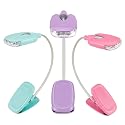 BIGMONAT Book Reading Light for Kids 3Pack, Battery(12pcs Included) Operated Small Reading Light in Bed,Clip on Reading Lamp with Brightness Dimmable