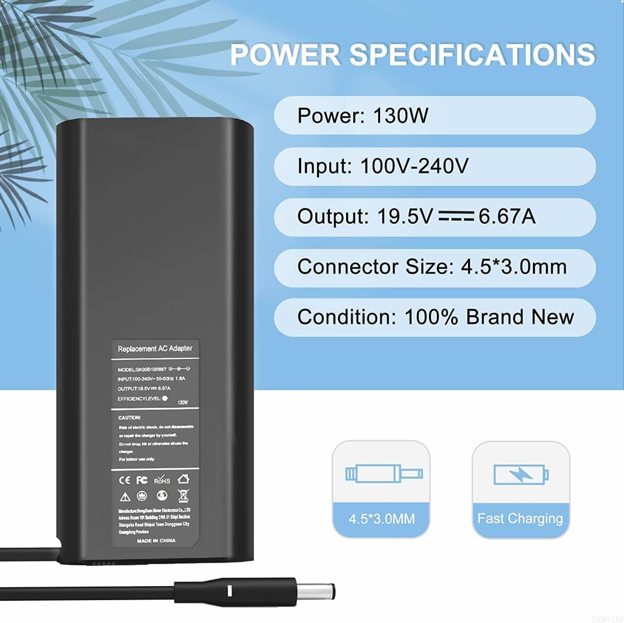 130W AC Adapter Charger for Dell OptiPlex 9020 7010 7020 7040 7050 7060 7070 7080 5050 5060 5070 5080 5090 3040 3050 3070 3080 3090 MFF Business…