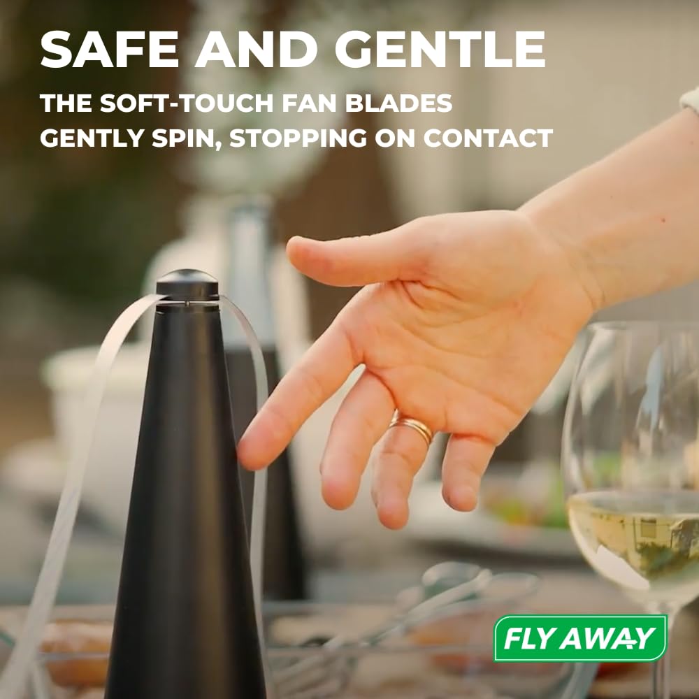 Fly Away - 2 Pack Outdoor Fly Repellent Fan, Outside or Inside Table use, Restaurant, Barbeque, Events, Deter Flies, Wasps, Bees, Other Moscas
