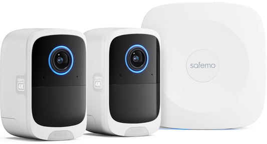 Safemo 4K Security Cameras Wireless Outdoor/Indoor, Battery Cameras for Home Security, No Monthly Fees, 32G Local Storage, Advanced AI, Color Night