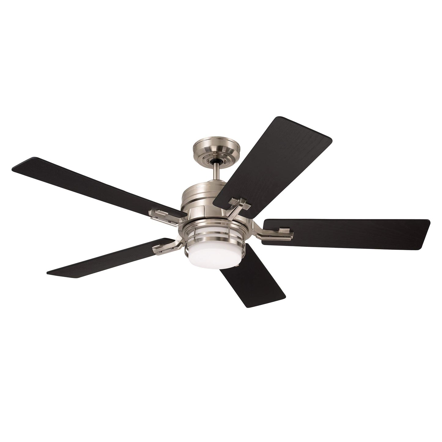Emerson CF880LBS Amhurst LED Ceiling Fan, 54 Inch Dimmable Lighting with 4-Speed Wall Control | Indoor Metal Fixture with 5 Reversible Wood Blades