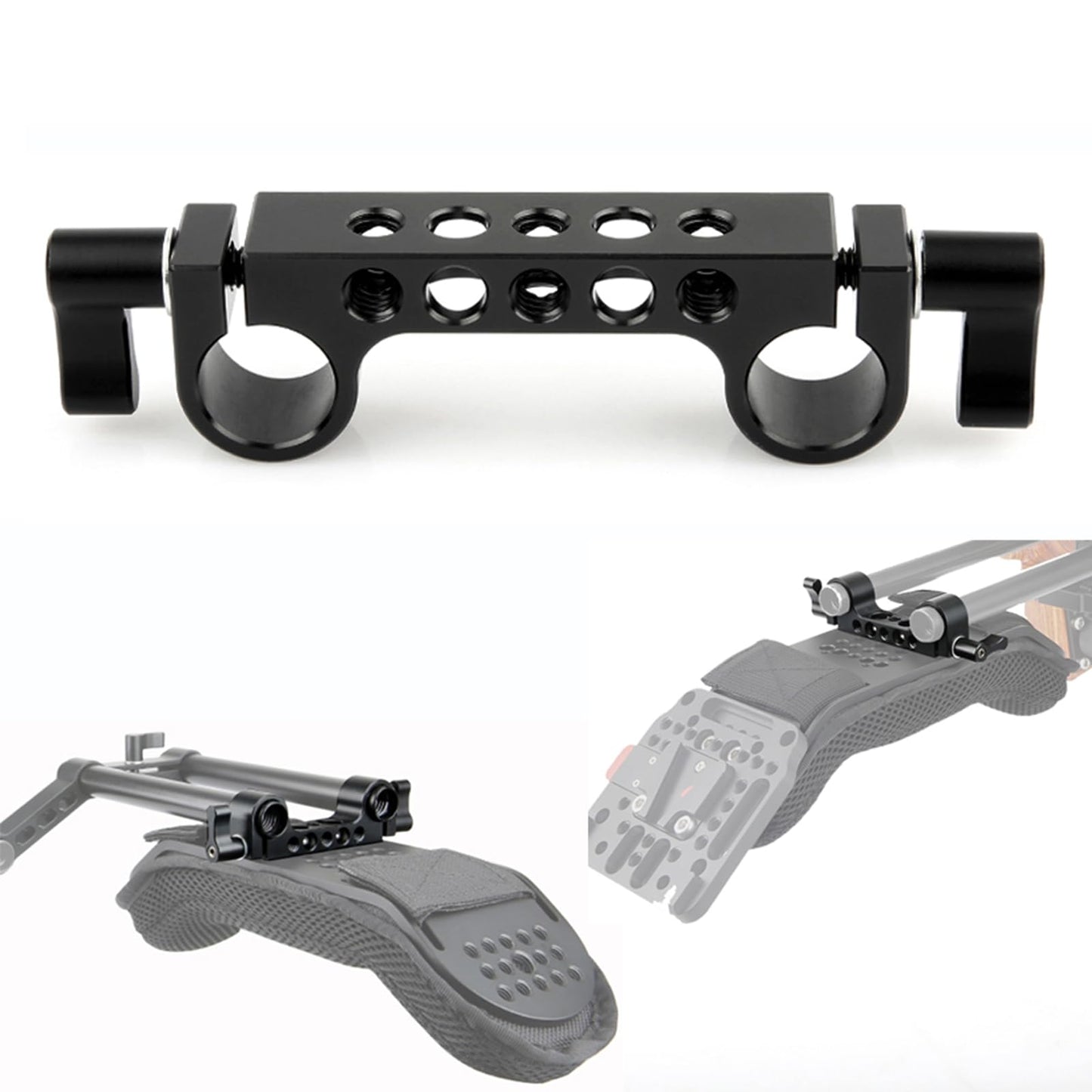 NICEYRIG 15mm Rod Clamp with 1/4"-20 Standard Thread for Camera Shoulder Rig 15mm DSLR Camera Cage Rig
