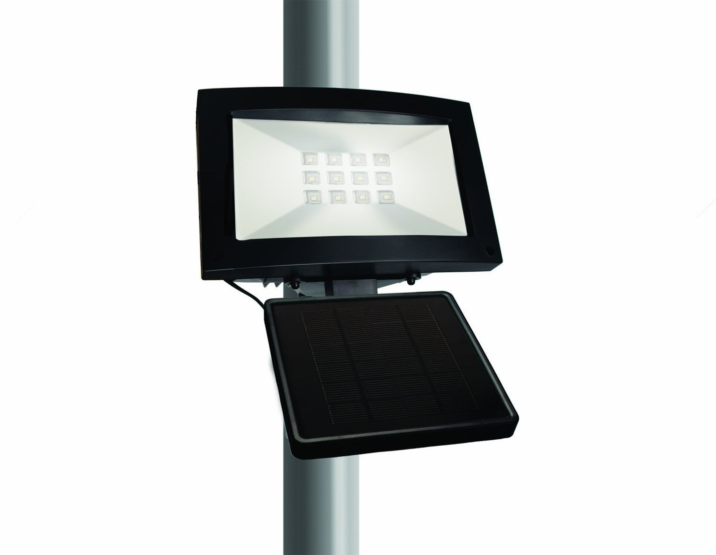 Maxsa 40330-RS 80LM 12 LED Solar-Powered Dusk to Dawn Outdoor Flood Light, 10 Hour Weatherproof and Dark Sky Compatible Cool White Security Light
