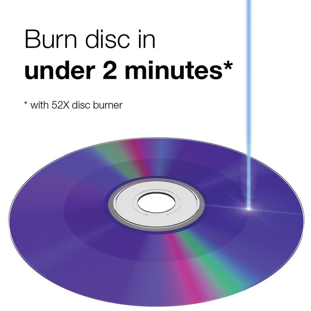 Verbatim CD-R 700MB 52X Silver Inkjet Printable Discs, 50 Pack