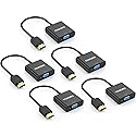 FEMORO HDMI to VGA Adapter Converter 5-Pack (Male to Female) for Computer, Desktop, Laptop, PC, Monitor, Projector, HDTV, Chromebook, Raspberry Pi