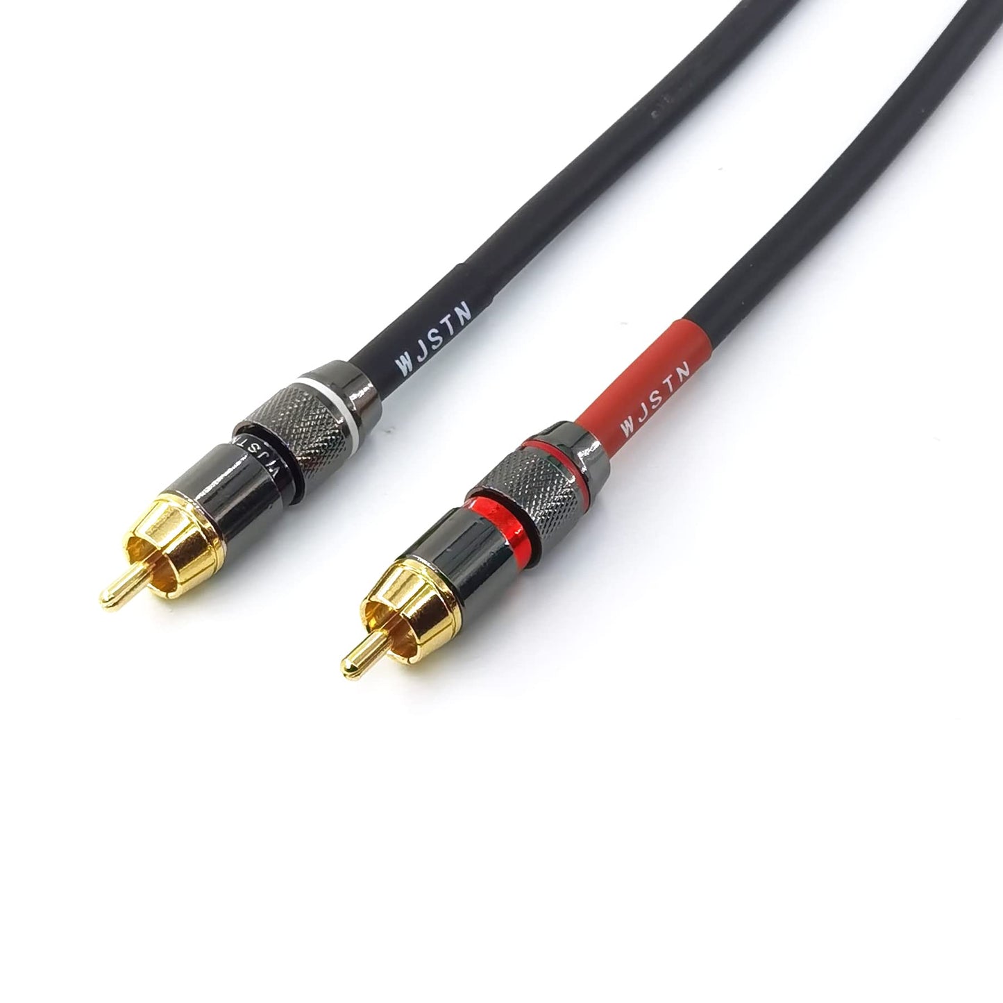 WJSTN-055 90 Degree Right Angle RCA Subwoofer Cable Audio Cable RCA Male to Male Audio Video Cord for Subwoofer, HDTV, Amplifiers,Home Theater,Hi-Fi