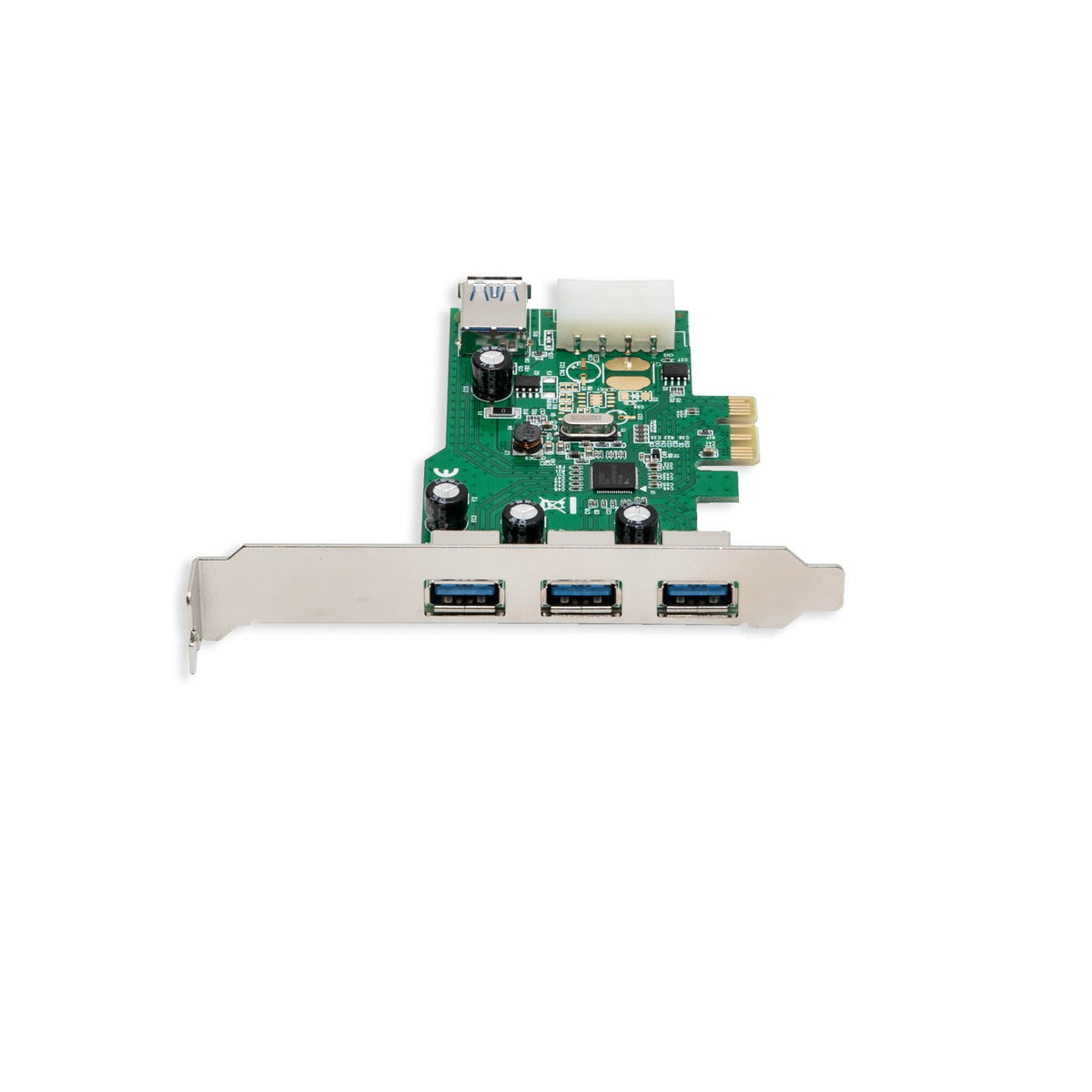 Syba 3 External USB 3.0 Type A Ports and one Internal USB3.0 PCI-E x1 Expansion Card Molex Power Renesas Chipset SD-PEX20137