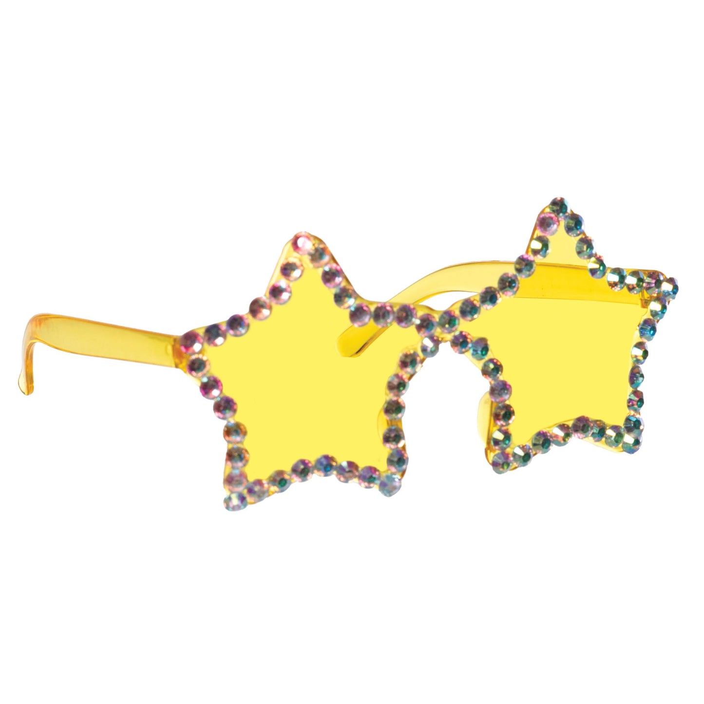 UNDERWRAPS Bedazzled Yellow Star Sunglasses for Adults and Kids - Yellow Sunglasses With Rhinestones For Women, Yellow Fashion Accessories, Party