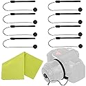 Camera Lens Cap Keeper Lens Cap Holder Prevent Lens Cap Lost for DSLR SLR Camera Canon/Nikon/Sony/Panasonic/Fujifilm Camera with Microfiber Cleaning