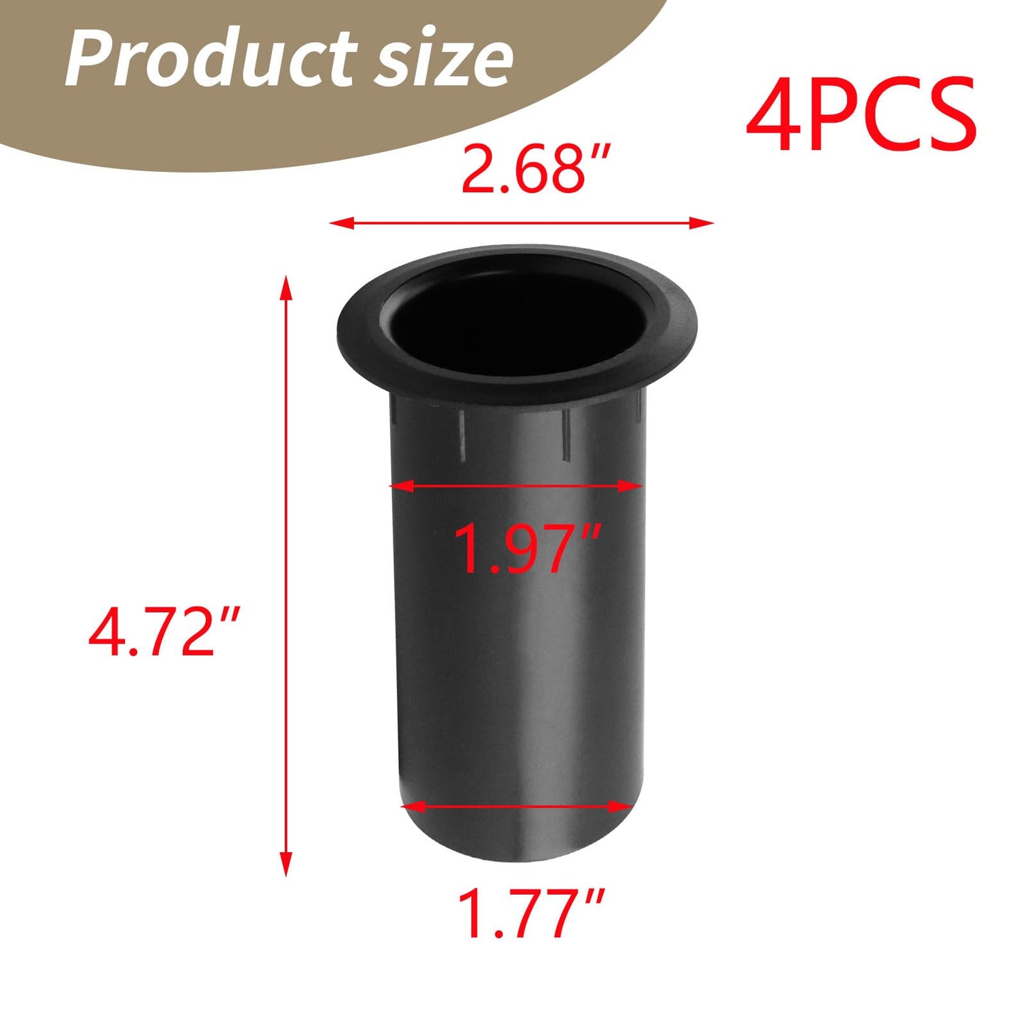 T Tulead 4.72"x2.68" Speaker Port Tubes ABS Speaker Cabinet Port Tube Black Bass Air Ports 2-Inch Installation Diameter Pack of 4