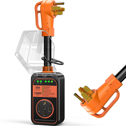 MILLIONHOME RV Surge Protector 50 Amp, ???????? ?????? ???????????????? Voltage Protection RV Power Surge Protectors Waterproof, RV Adapter Plug for Camper, Circuit