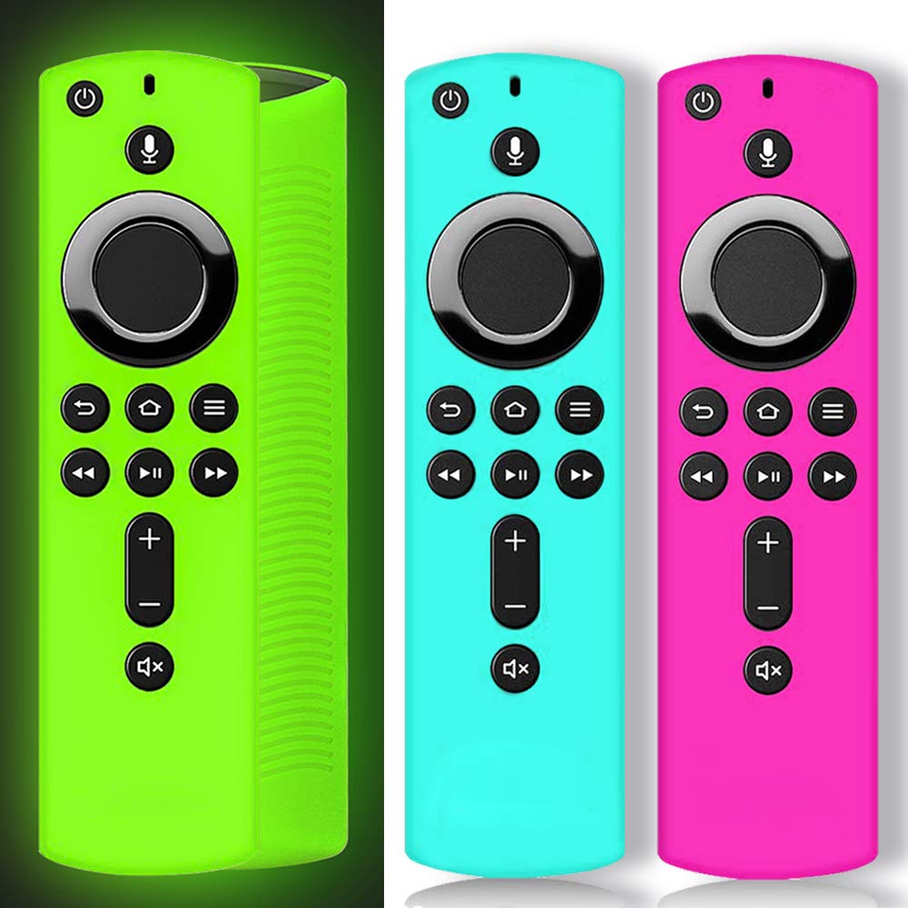 ONEBOM 3 Pack Fire Stick Remote Cover, Case for Firestick 4K / TV 2nd Gen (3rd Gen Pendant Design) Remote Control, Firestick Cover Glow in The Dark