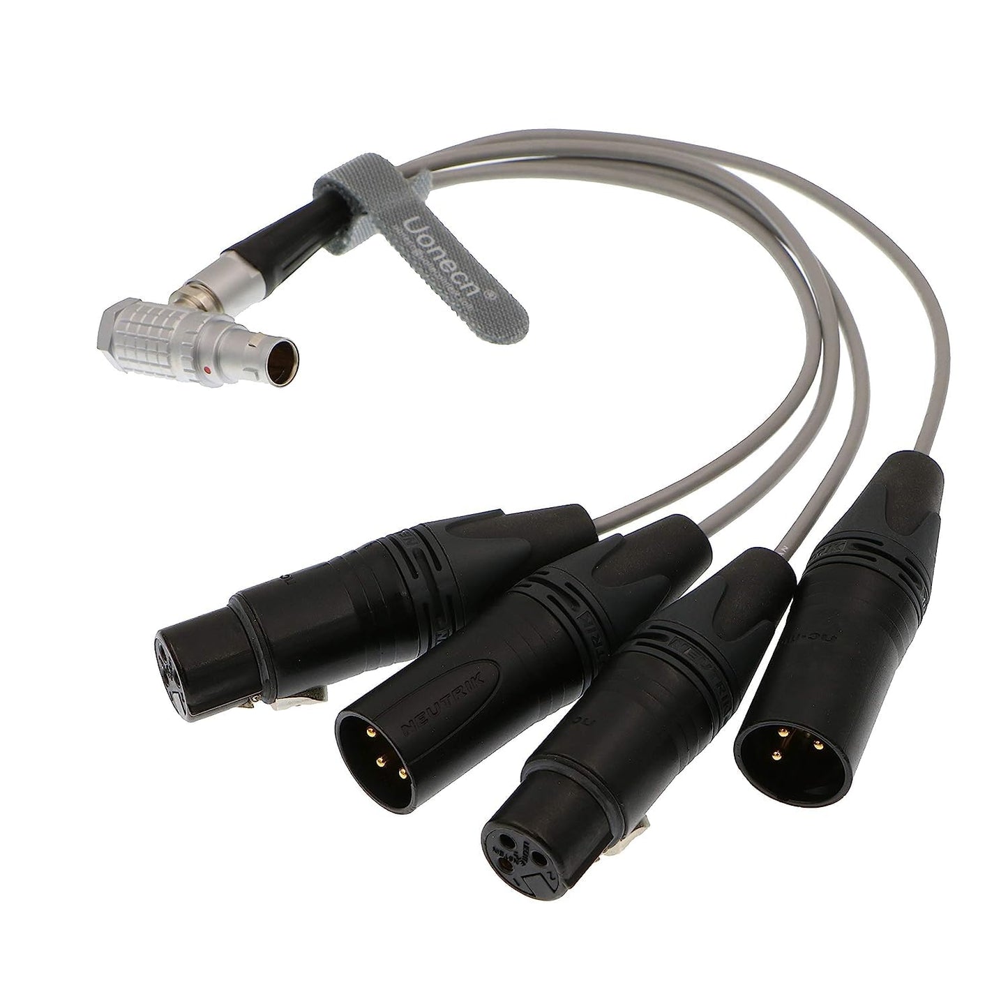 Uonecn 10 Pin Male Plug to 4 XLR 3 Pin Breakout Audio Input Output Cable for Atomos Shogun Monitor Recorder Audio Splitter 30cm