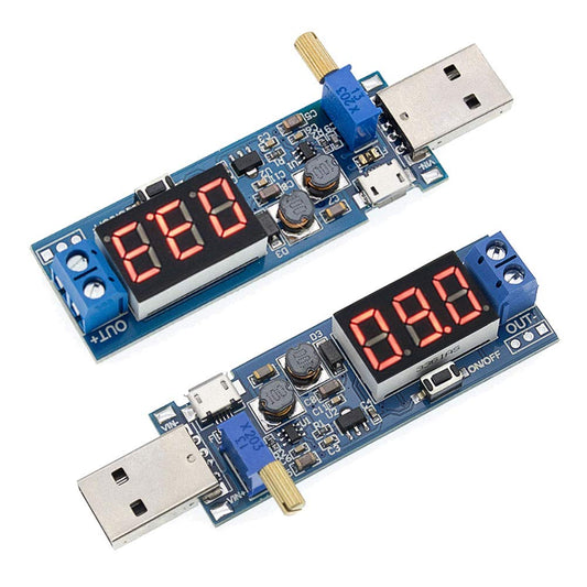 ALAMSCN 2PCS USB Buck Boost Converter Adjustable Step UP Step Down Power Supply Module Voltage Regulator DC-DC 5V to 3.3V 9V 12V 18V 24V