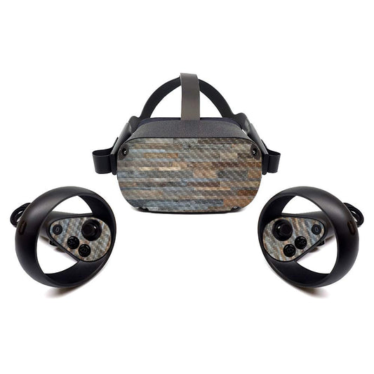 MightySkins Carbon Fiber Skin for Oculus Quest - Gray Wood | Protective, Durable Textured Carbon Fiber Finish | Easy to Apply, Remove, and Change