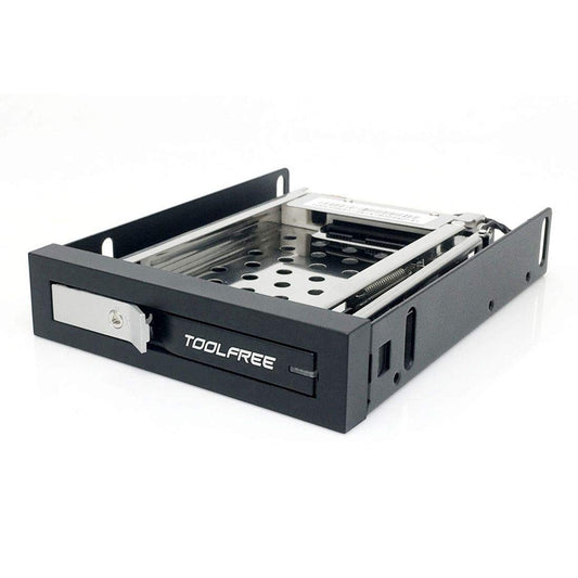TOOLFREE 2.5 inch Single/Dual Bay SATA 6Gbps HDD/SSD Hard Disk Enclosure Extraction Box with Tool-Free Swap, LED Indicator, Lockable Hard Drives