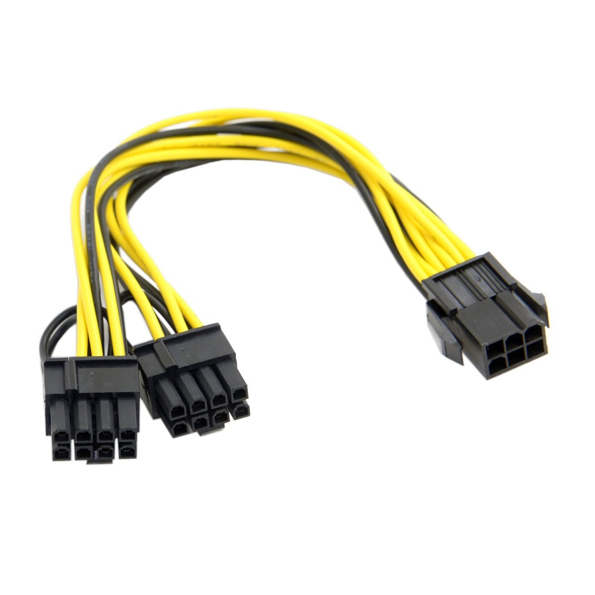 cablecc PCI-E PCI Express ATX 6Pin Male to Dual 8Pin & 6Pin Female Video Card Extension Splitter Power Cable