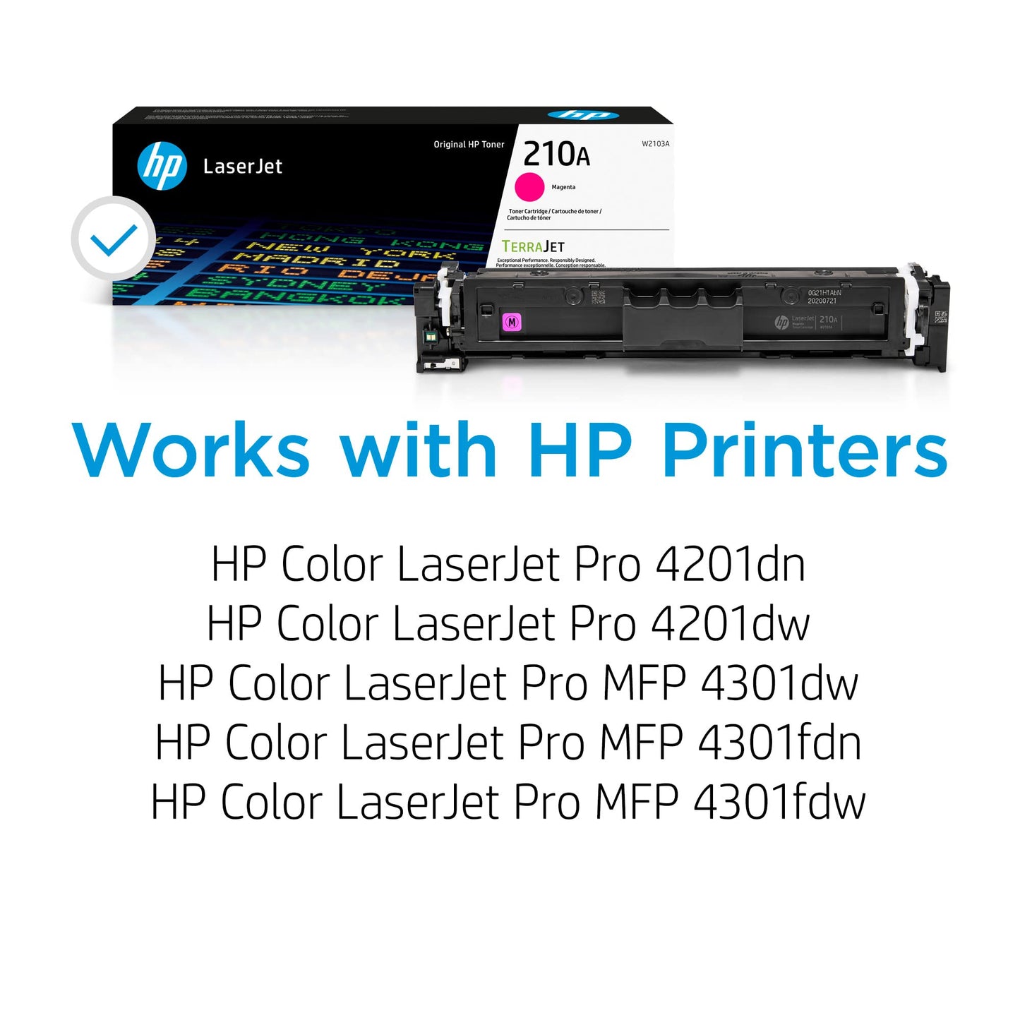 HP 210A Magenta Toner Cartridge | Works with Color LaserJet Pro 4201, MFP 4301 Series | W2103A