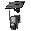 Xega Security Camera Wireless Outdoor 2K 360° PTZ Camera Solar Security Cameras 2.4G WiFi Video Surveillance w/Spotlight & Siren, Color Night Vision