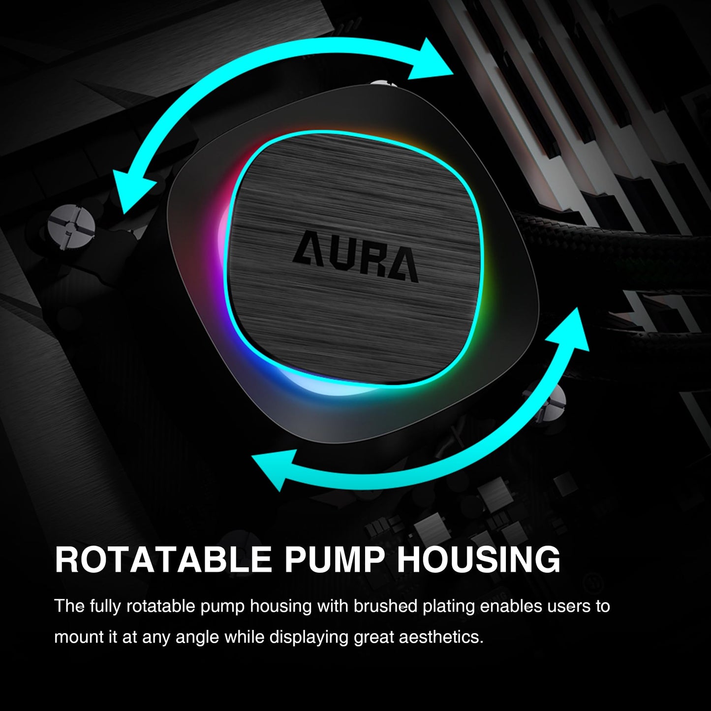 GAMDIAS Aura GLV2 360mm AIO Liquid CPU Cooler, Rotatable Performance 10-Pole Pump, 3 x 120mm Daisy-Chained Hidden Cable Fans, Low-Noise PWM & ARGB