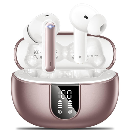 Wireless Earbuds, 2024 Wireless Headphones HiFi Stereo Earphones with 4 ENC Noise Canceling Mic, 42Hs Playtime In Ear Earbud, Bluetooth 5.3 Sport