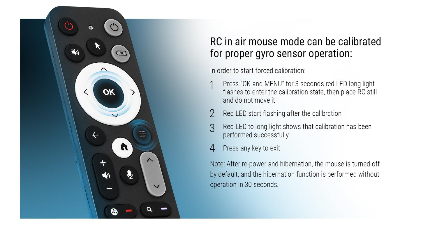 Ugoos BT Remote Control UR02 Remote InfraRed and Bluetooth Connection, For Ugoos TV Box, Built-in Microphone for voice search,Gyro Sensing,Compatible